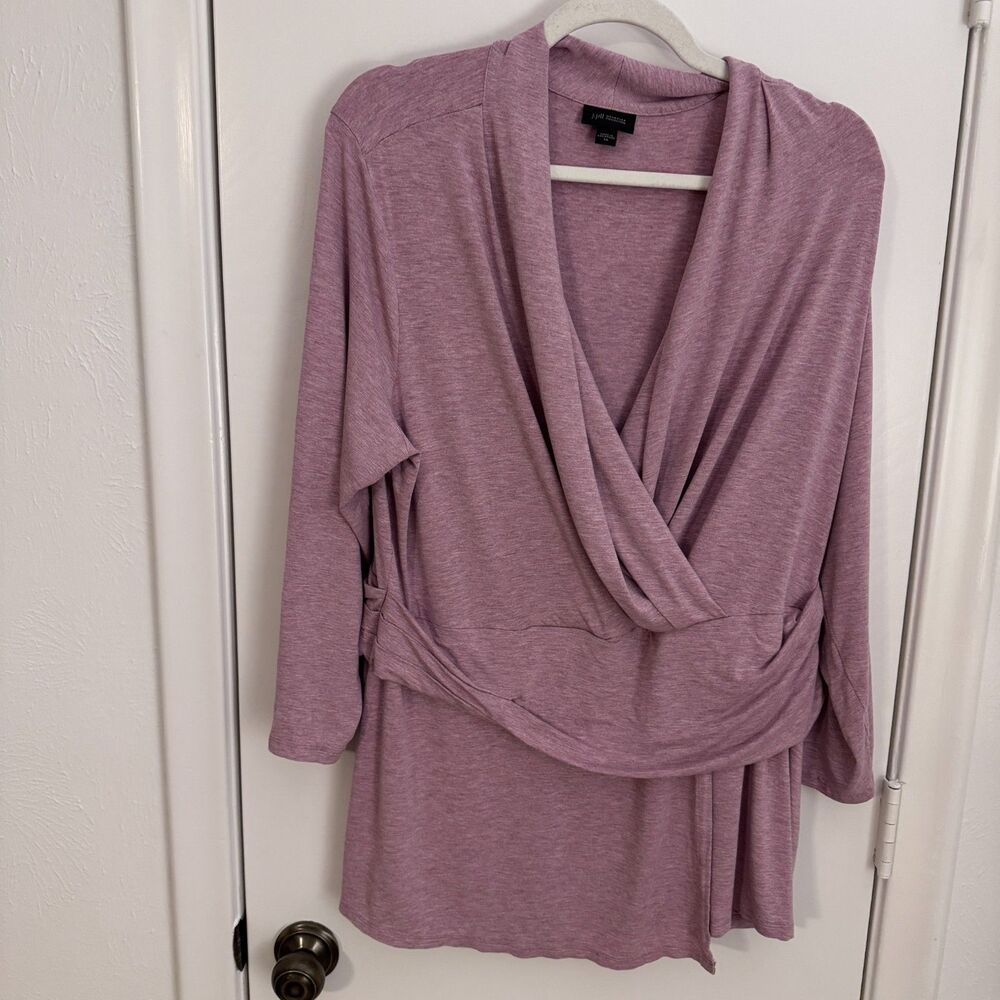 Womens 2X J. Jill Wearever Collection Heathered Purple/Mauve Faux Wrap Top